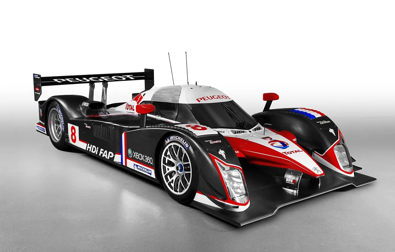 Photo wallpaper Peugeot, company, stickers, Xbox 360, the front part, 908, bosch, label