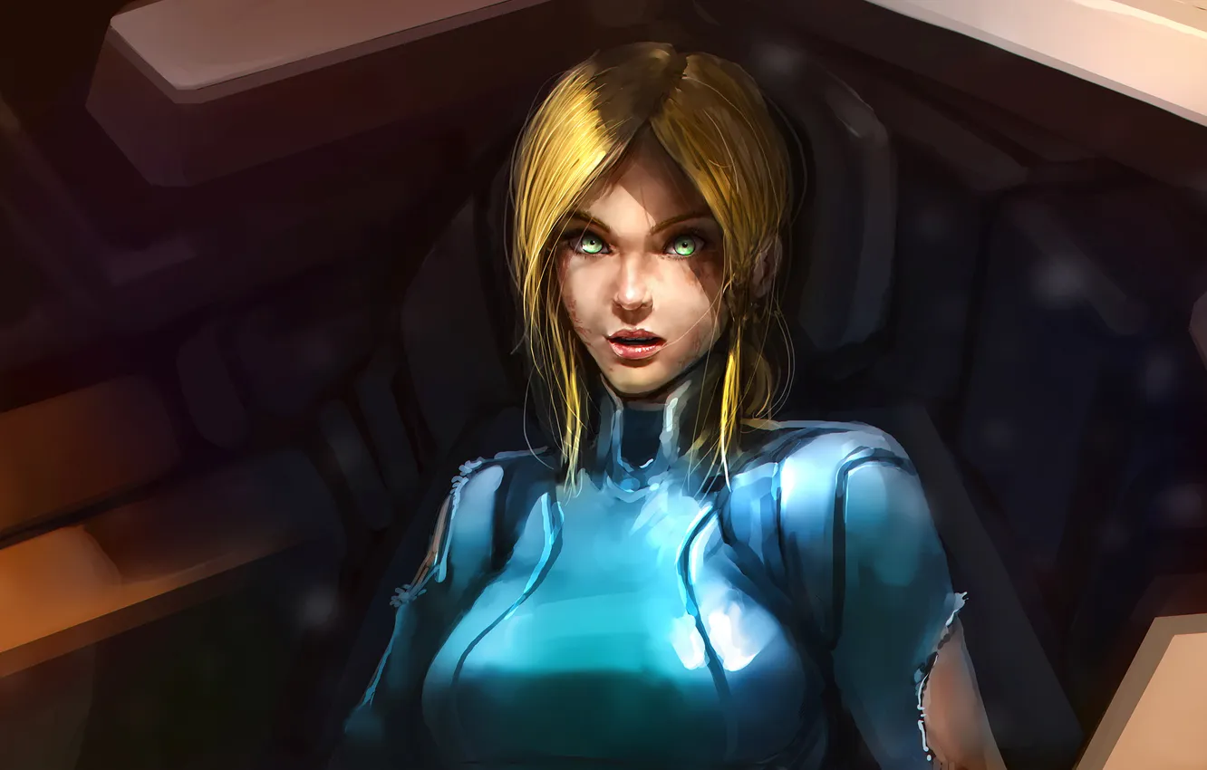 Photo wallpaper girl, fiction, costume, art, Samus Aran, Metroid