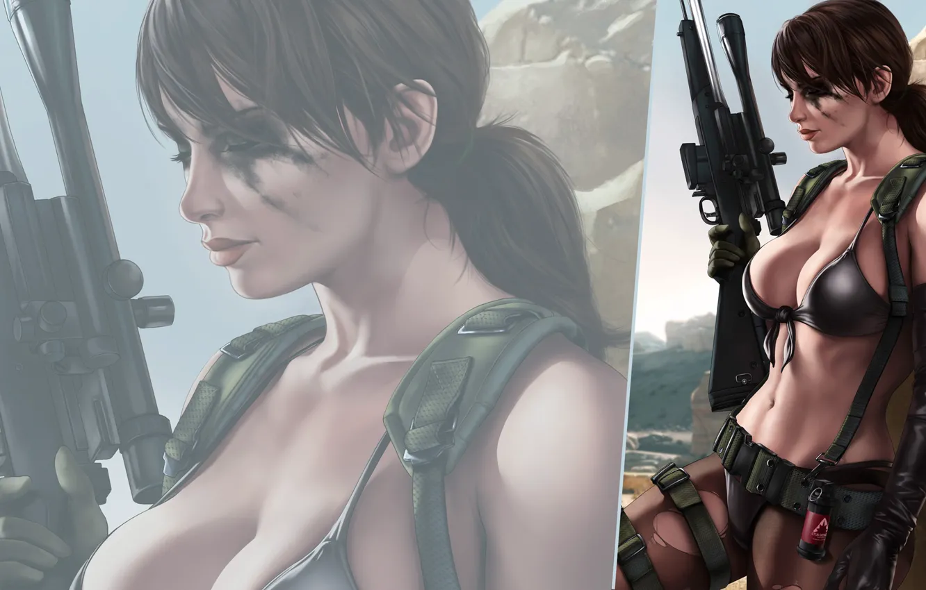 Photo wallpaper girl, weapons, the game