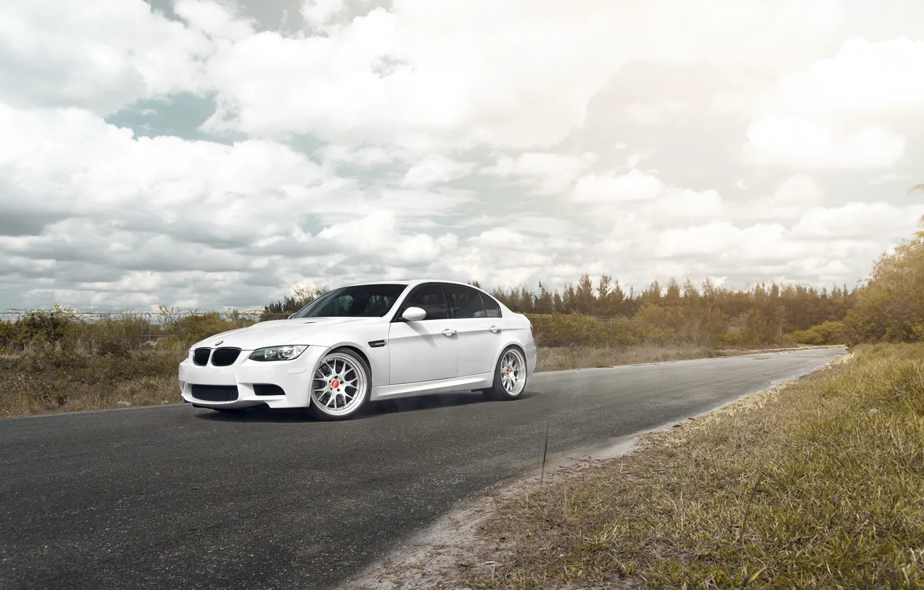 Photo wallpaper White, BBS, E90, Wheels, M3