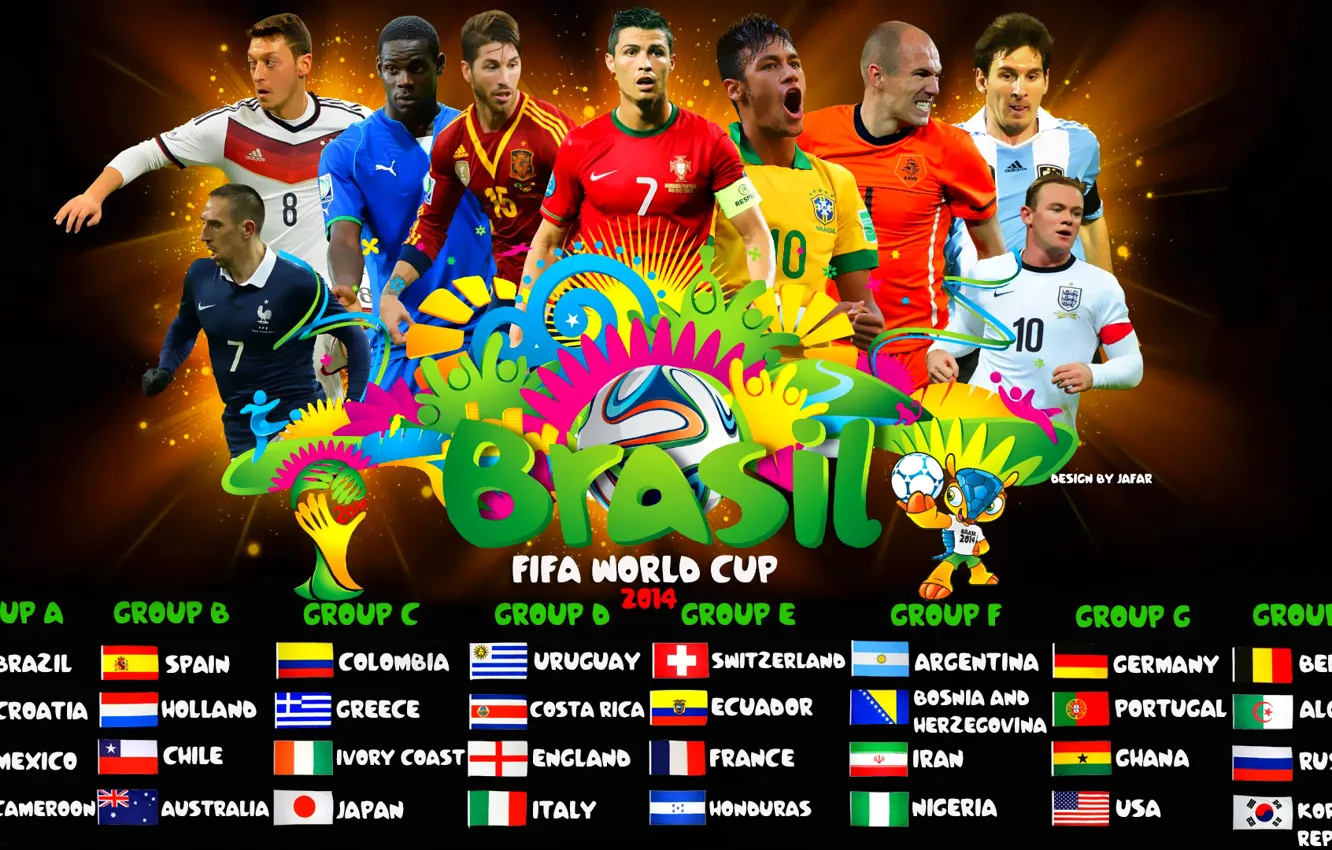 Photo wallpaper football, fifa world cup, group, brazil, world Cup, 2014