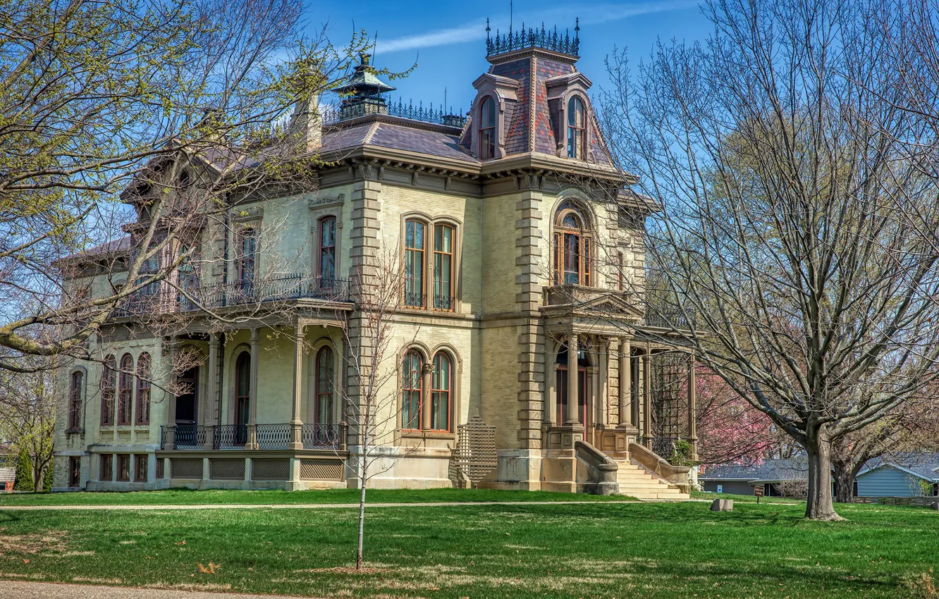 Photo wallpaper trees, Germany, mansion, Germany