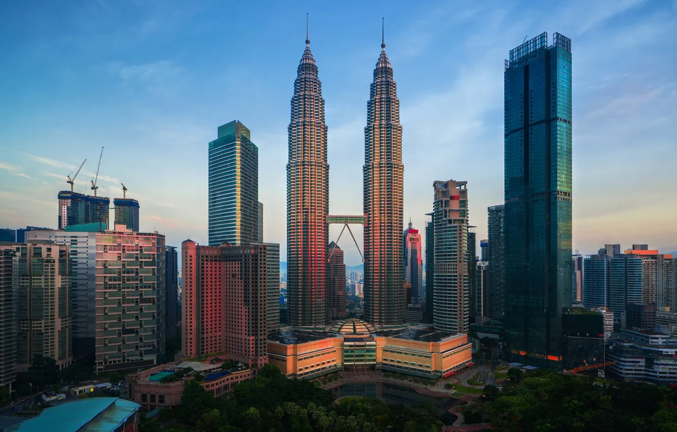 Photo wallpaper Wallpaper, skyscrapers, Malaysia, Kulua Lumpur