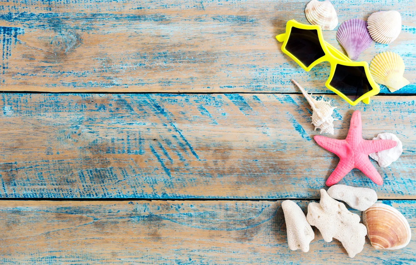 Photo wallpaper sand, beach, stars, background, Board, shell, summer, beach
