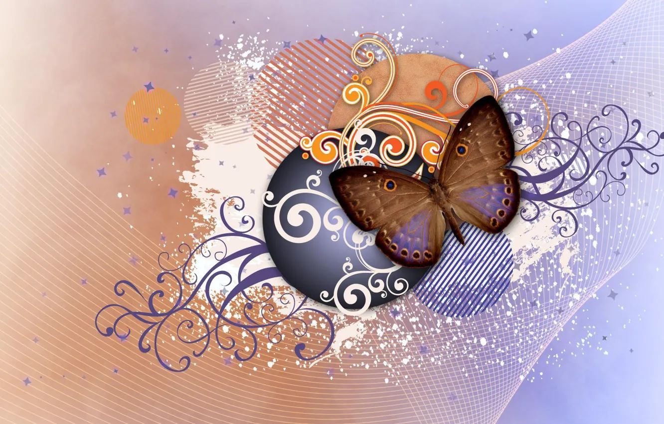 Photo wallpaper abstraction, pattern, butterfly, wings