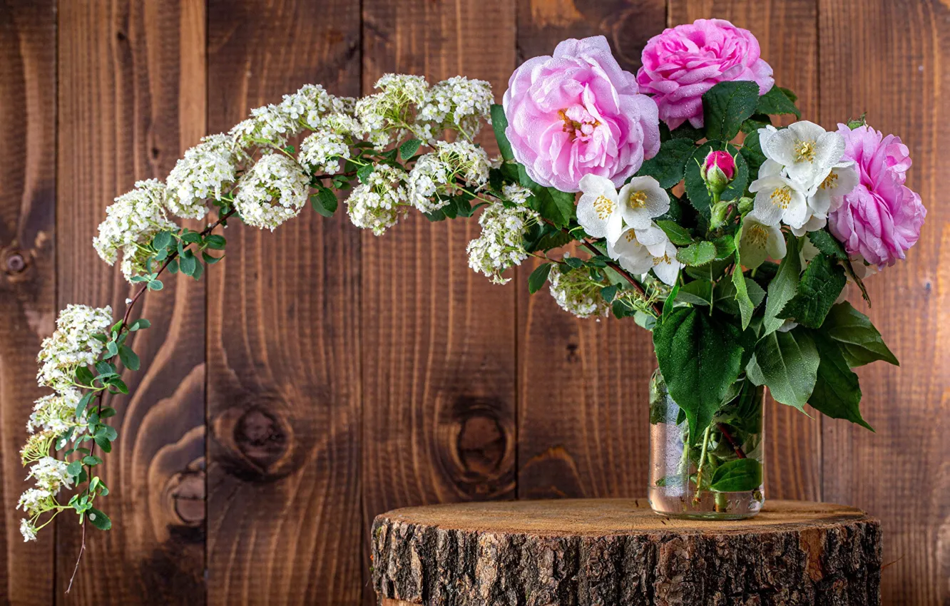 Photo wallpaper flowers, background, beauty, bouquet