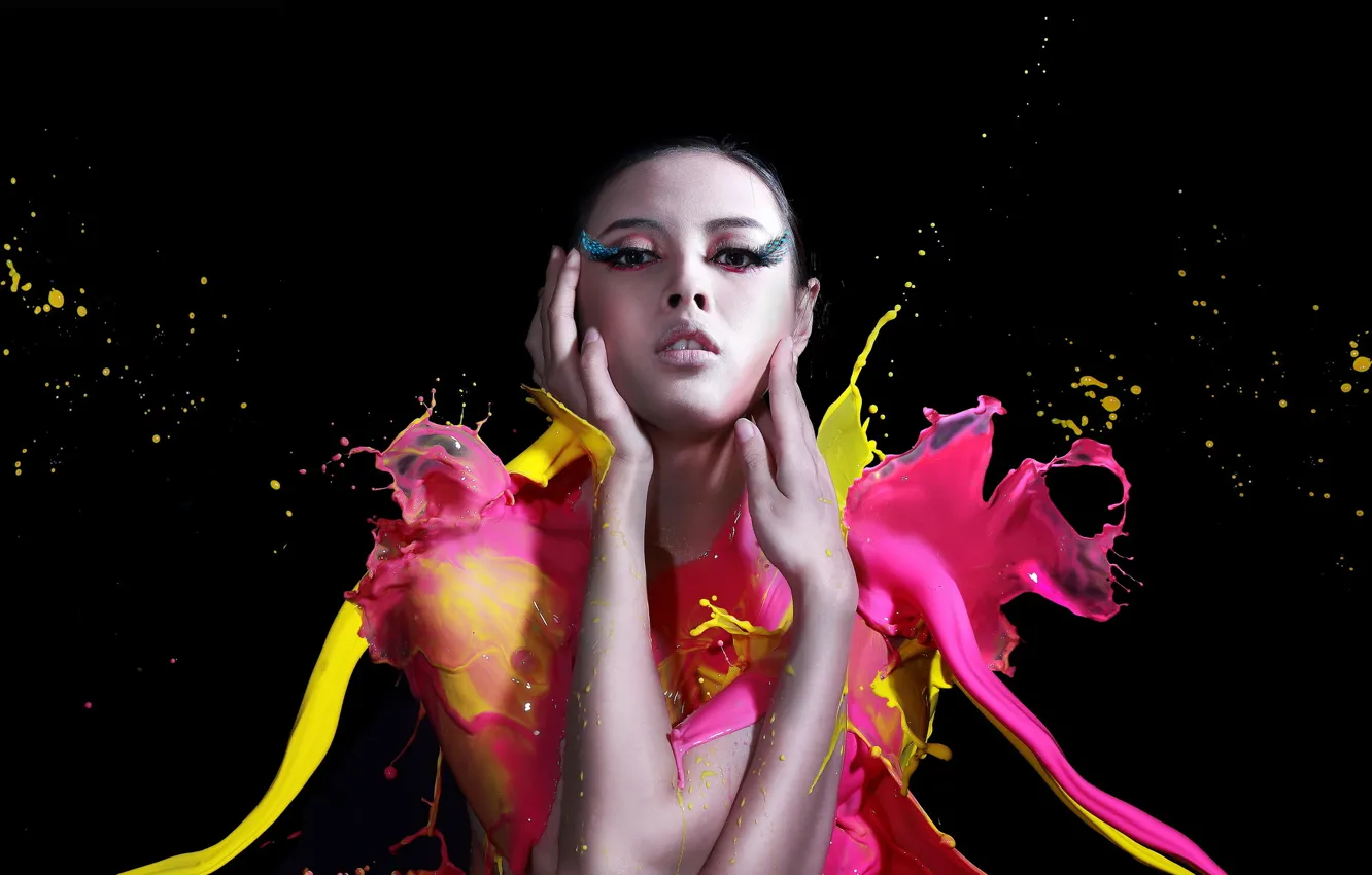 Photo wallpaper girl, style, paint
