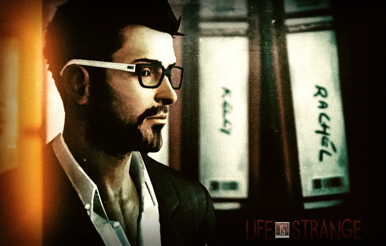 Photo wallpaper the game, fan art, Life Is Strange, DONTNOD, dark room, Mark Jefferson, red folders, mark …