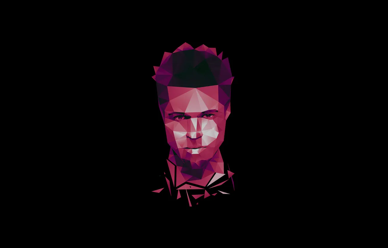 Photo wallpaper the film, minimalism, Brad Pitt, Fight Club, fight club, tyler durden, the dark background, film