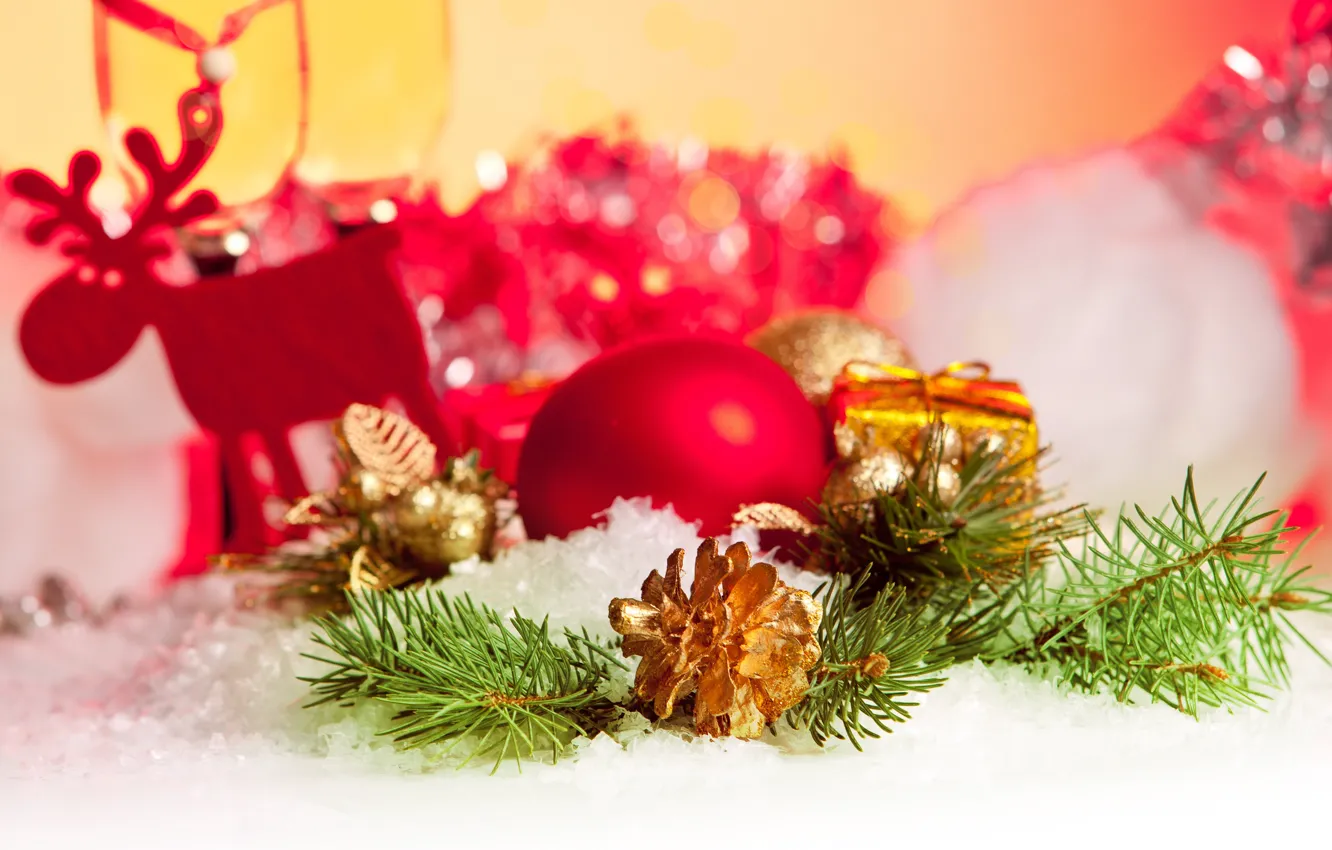 Photo wallpaper balls, decoration, holiday, new year, Christmas, Christmas, New Year