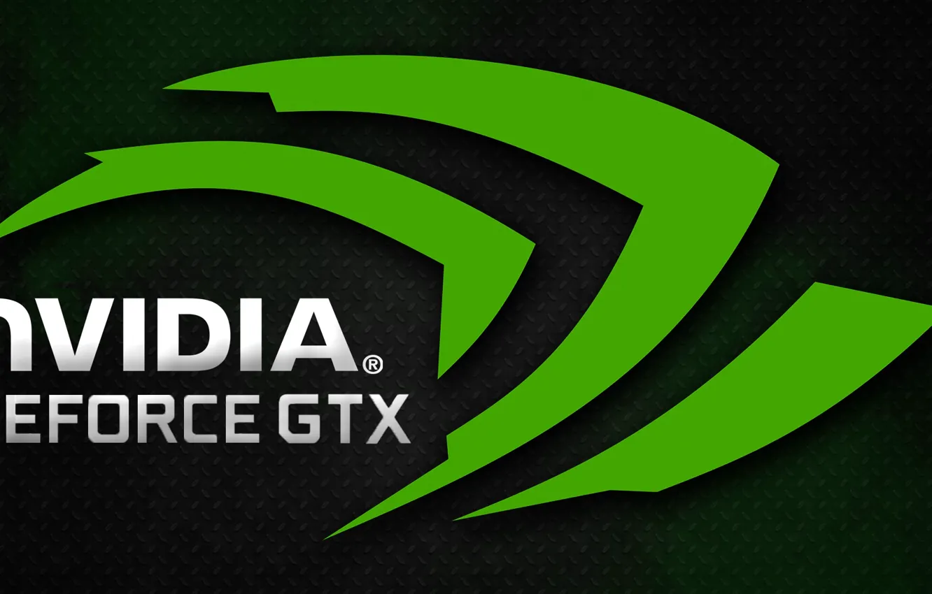 Photo wallpaper green, logo, nvidia gtx