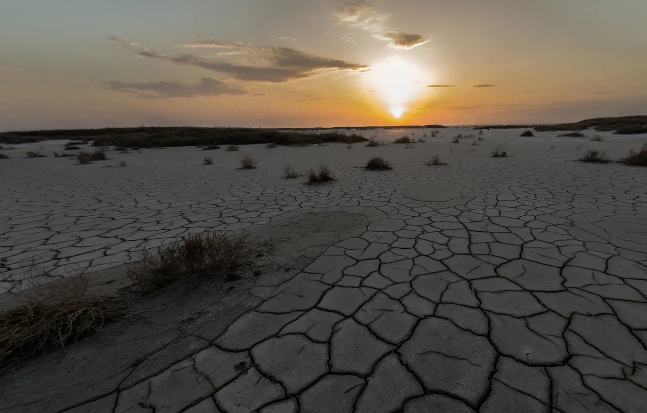Photo wallpaper the sky, the sun, clouds, landscape, sunset, nature, horizon, sky