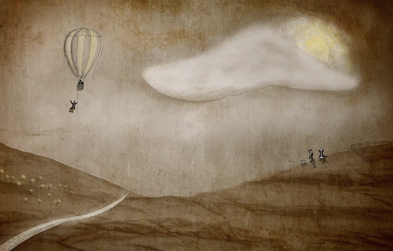 Photo wallpaper landscape, style, balls