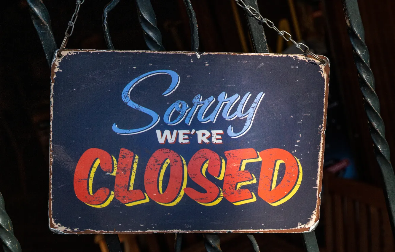 Photo wallpaper vintage, design, sign, retro, art, closed, label, banner