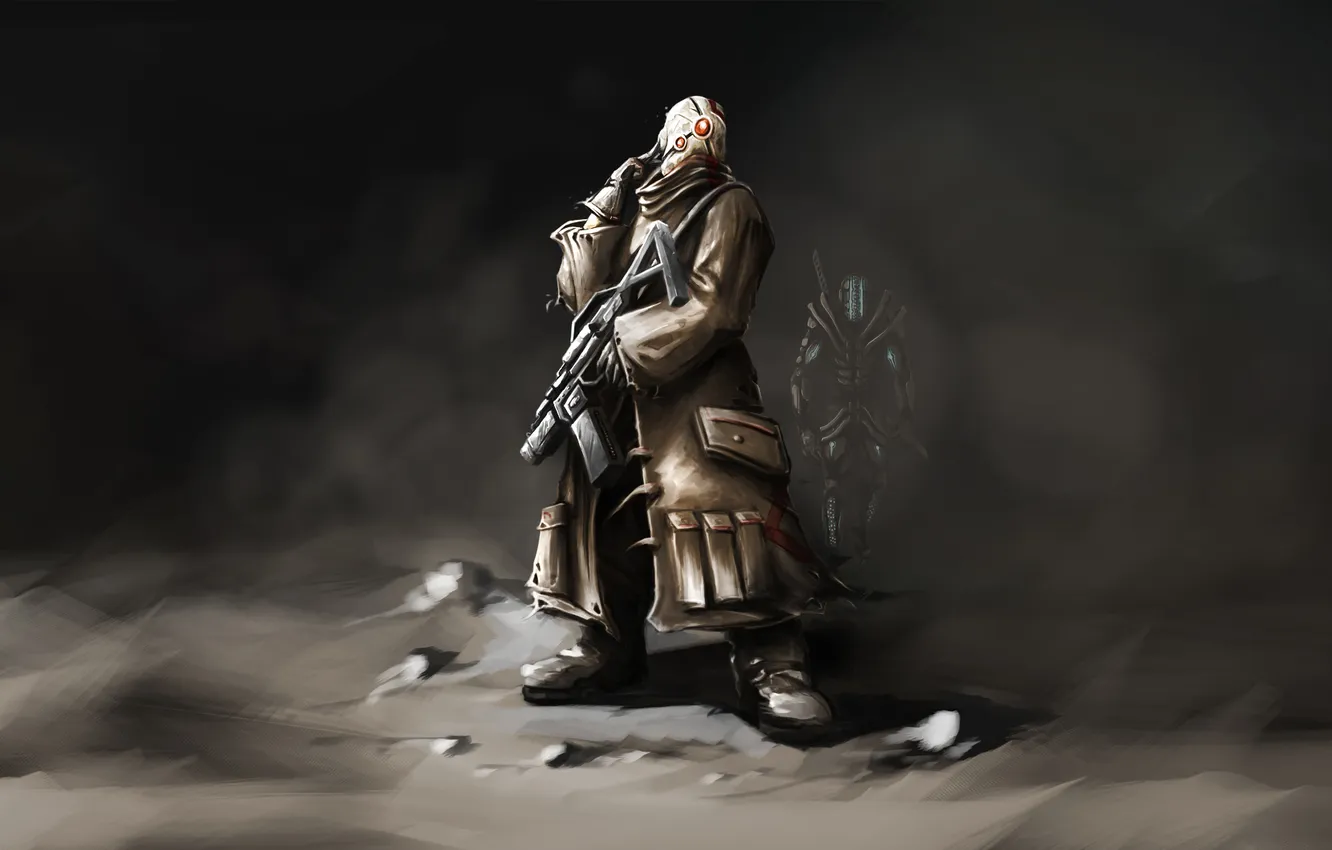 Wallpaper fog, people, art, soldiers, knife, machine, haze, sneaks for ...