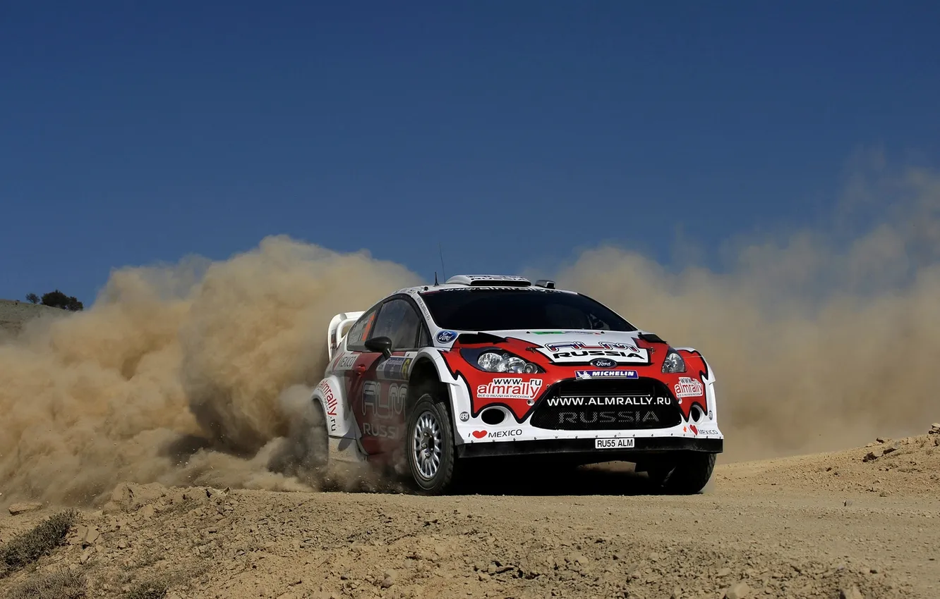 Photo wallpaper Ford, Auto, Dust, Race, Rally, Fiesta