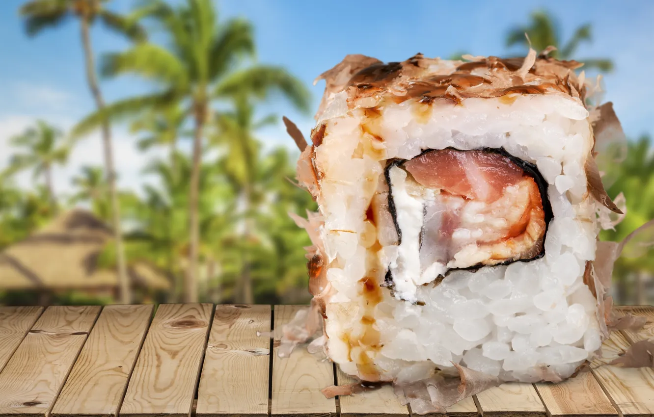 Photo wallpaper sushi, sushi, rolls, japanese, seafood