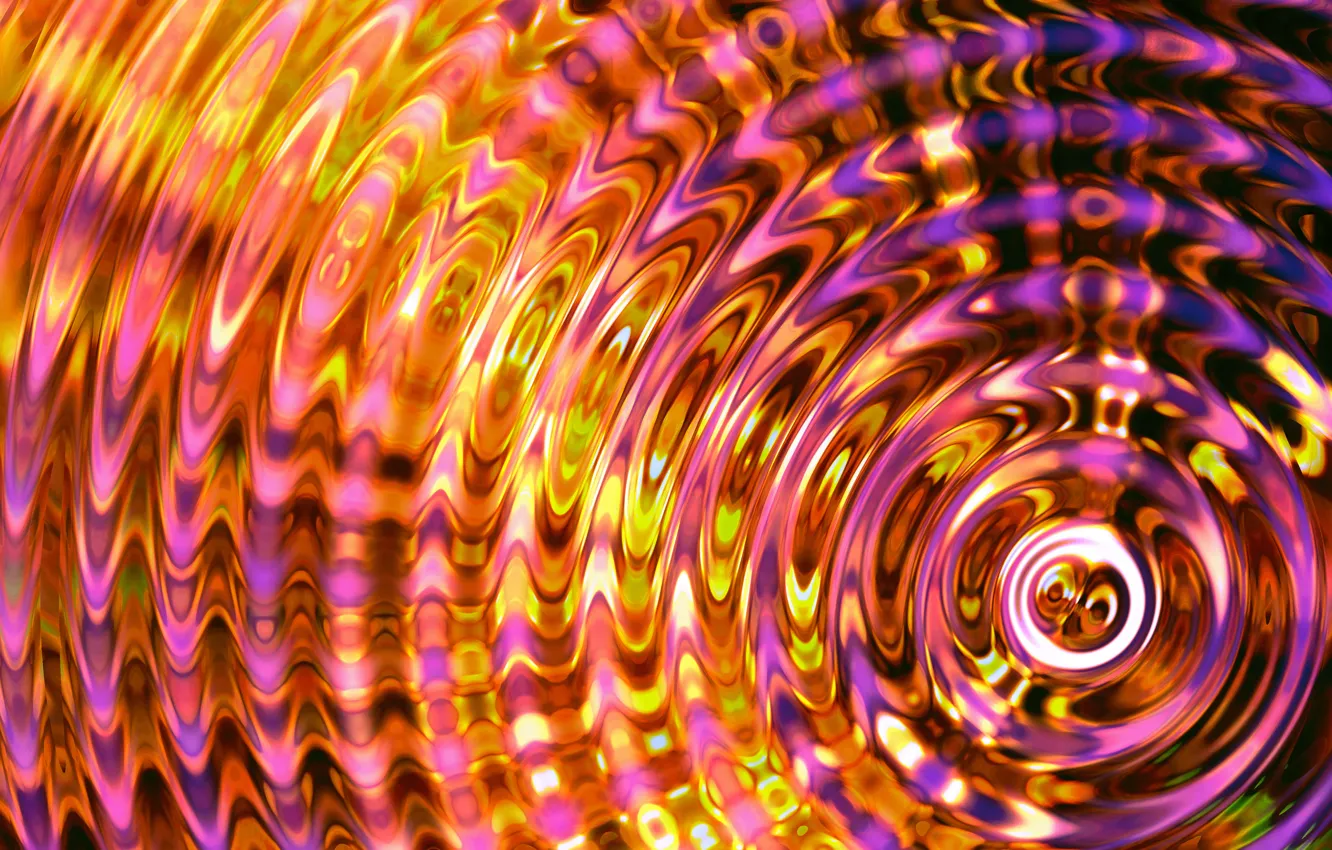 Photo wallpaper water, circles, blue, texture, ruffle, colorful, water, background