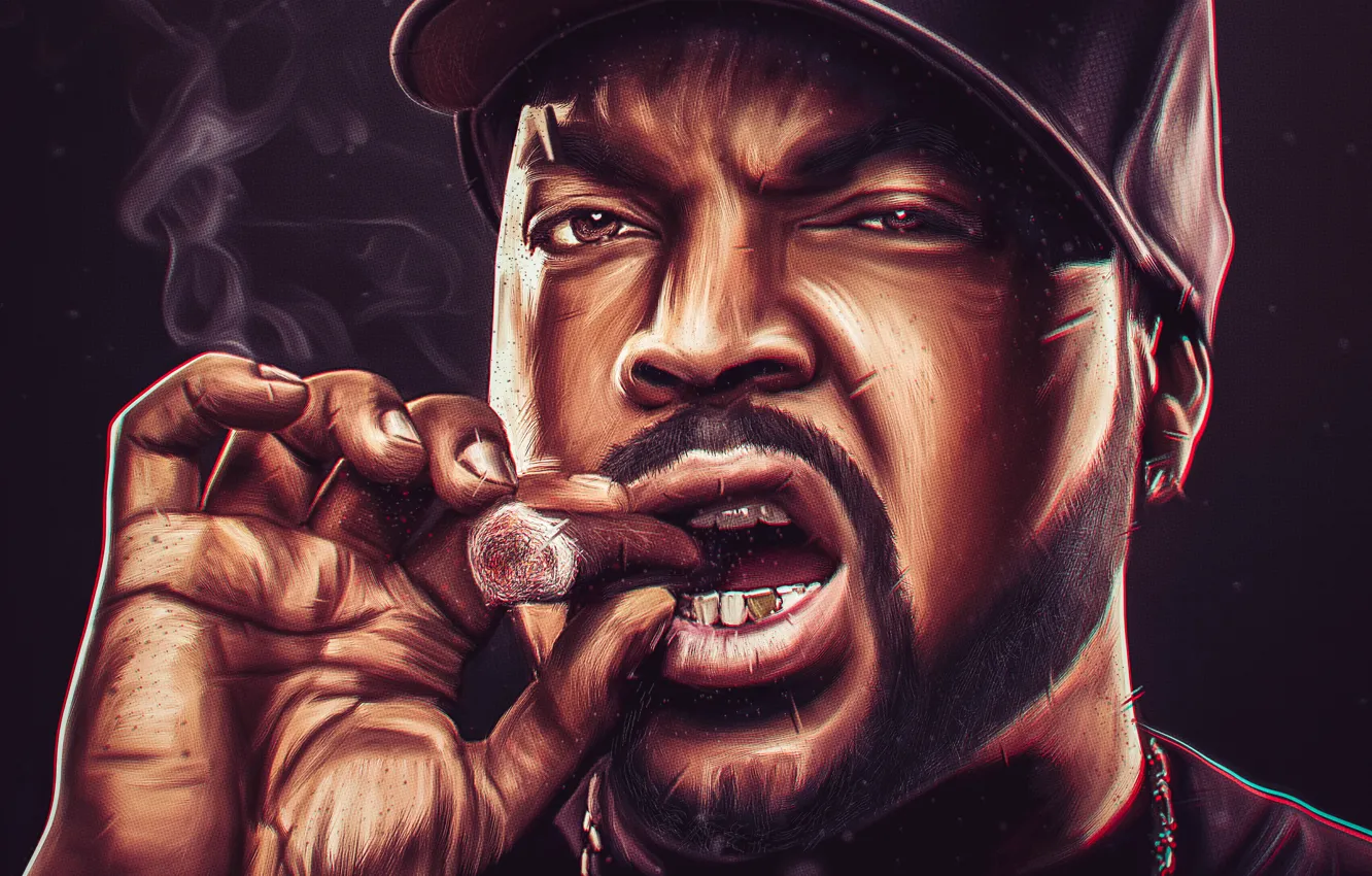 Photo wallpaper Chain, Male, Ice Cube, Cigar, Rapper