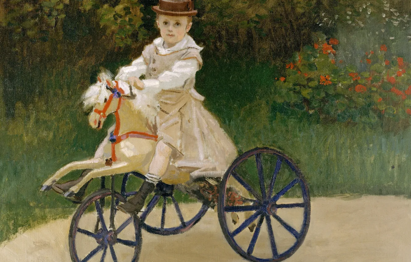Photo wallpaper picture, Claude Monet, genre, Jean Monet on a Mechanical Horse