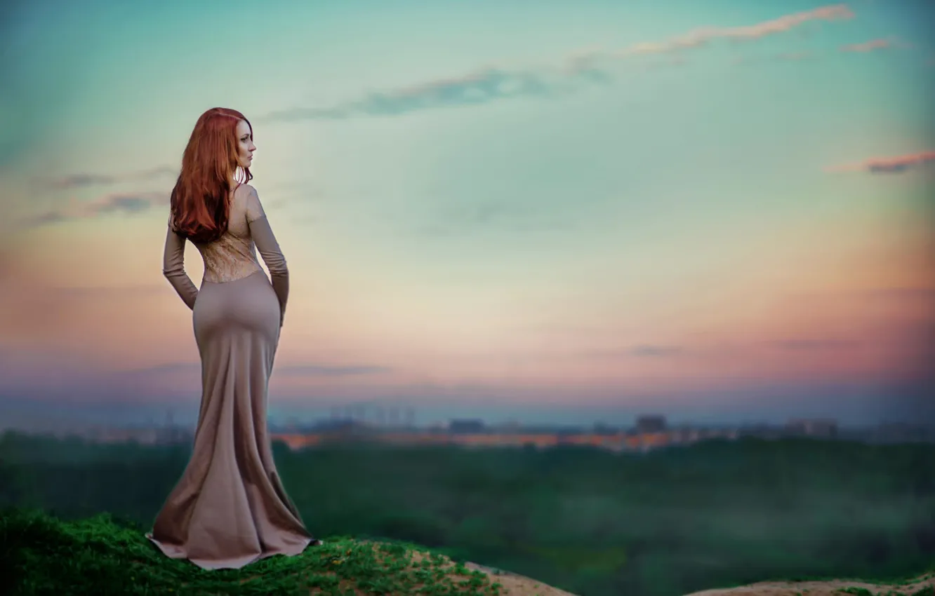 Photo wallpaper figure, dress, form, redhead, waist