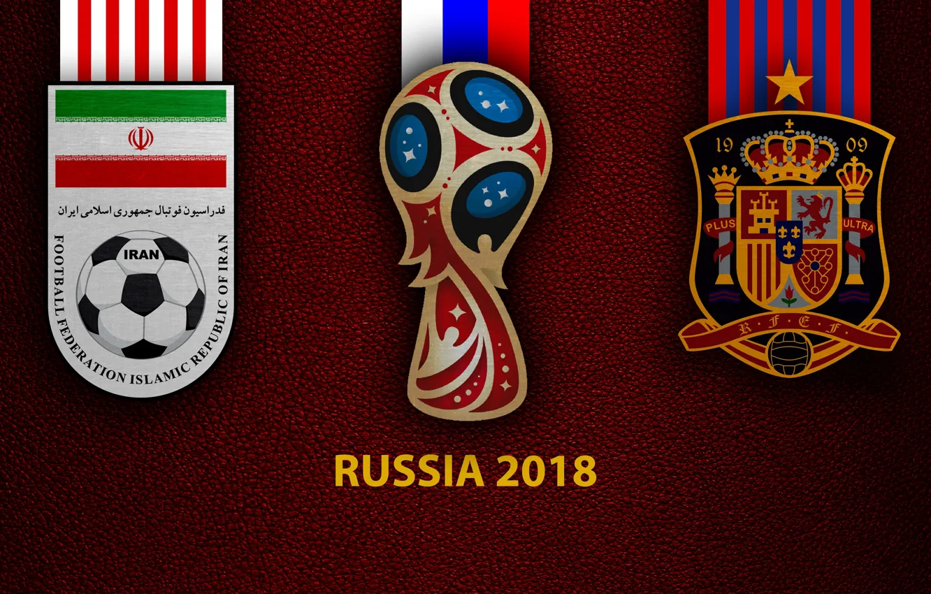 Photo wallpaper wallpaper, sport, logo, football, FIFA World Cup, Russia 2018, Iran vs Spain