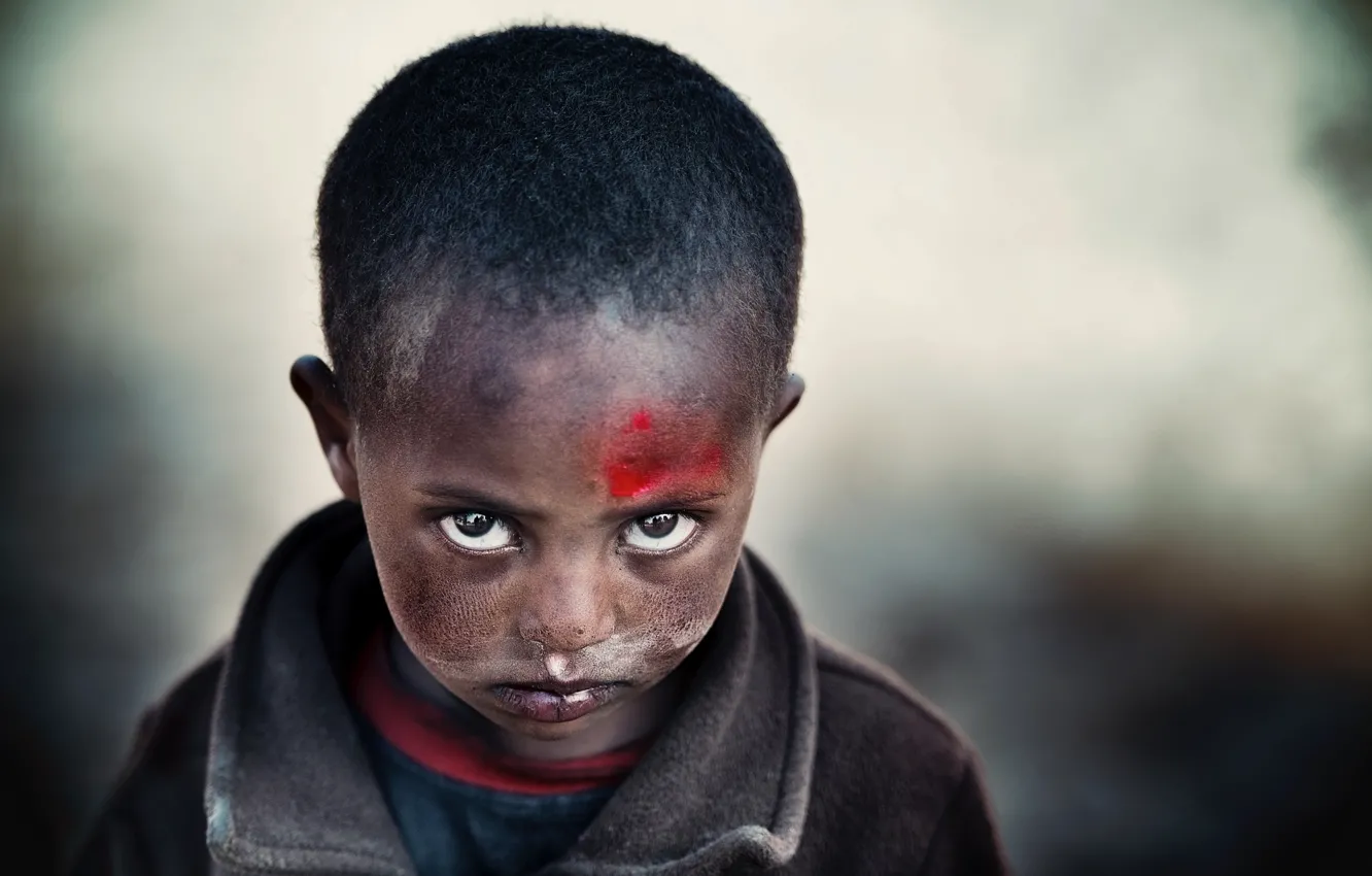 Photo wallpaper look, boy, African American