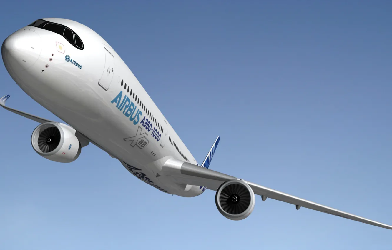 Photo wallpaper the plane, passenger, Airbus, A350-1000