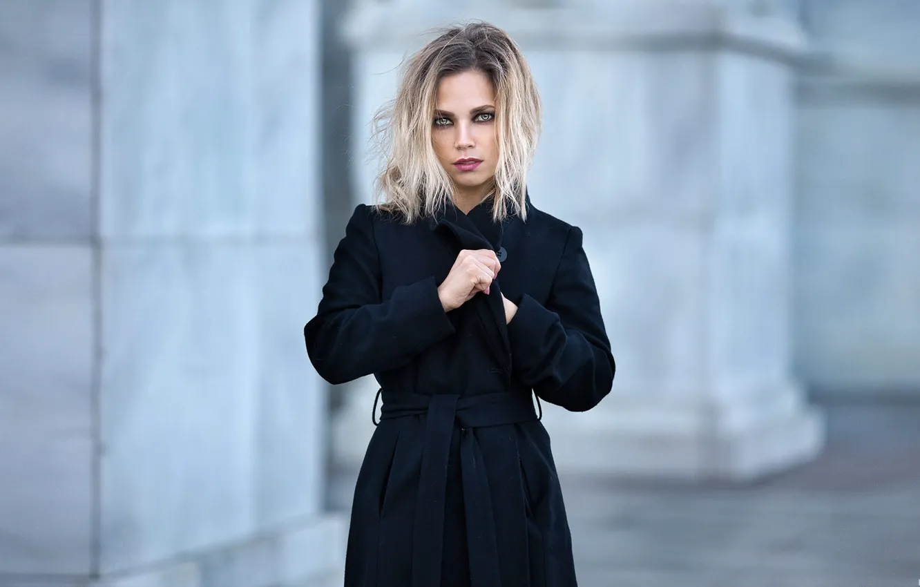 Photo wallpaper look, pose, background, model, makeup, hairstyle, blonde, beauty