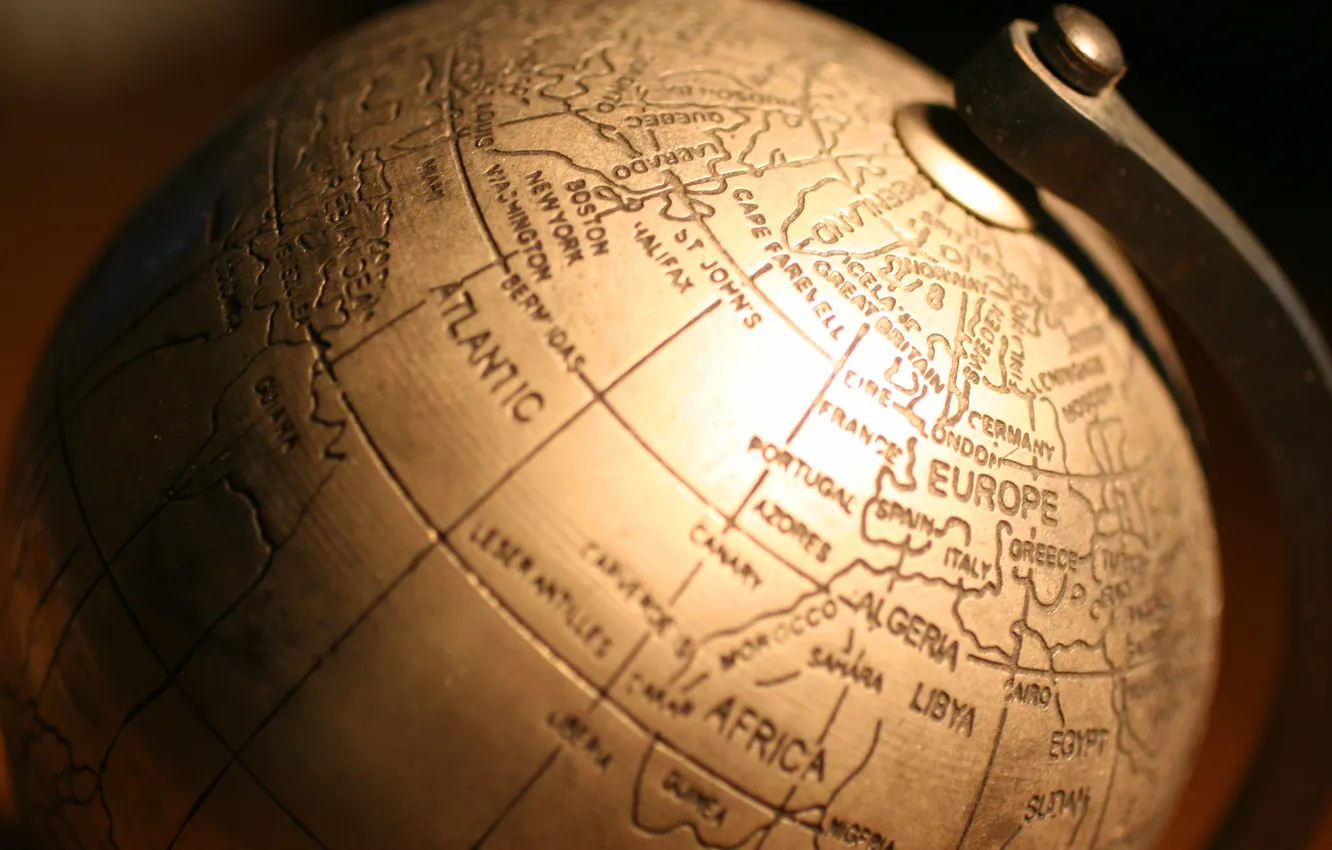 Photo wallpaper the world, map, globe