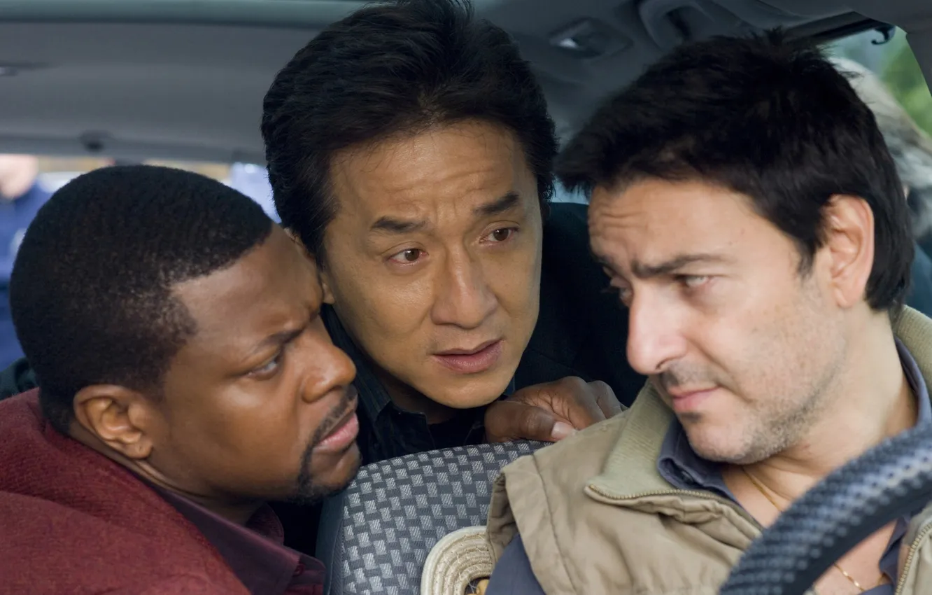 Photo wallpaper Jackie Chan, Chris Tucker, Rush Hour - 3, Yvan Attal