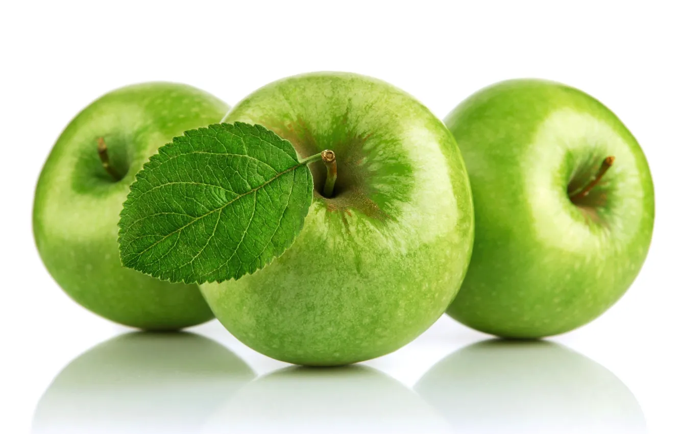 Photo wallpaper three, fruits, Green Apples
