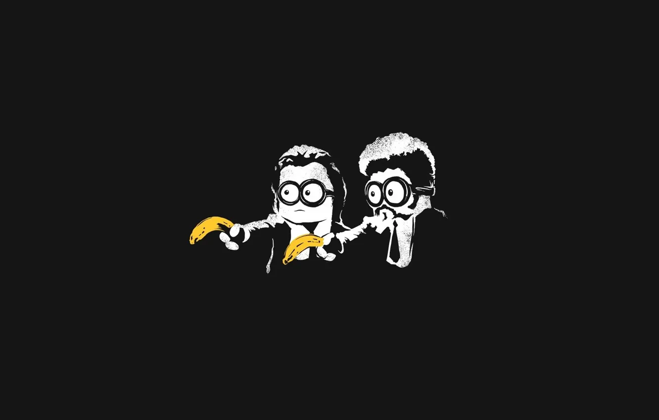 Photo wallpaper minimalism, bananas, pulp fiction, Pulp Fiction, minion