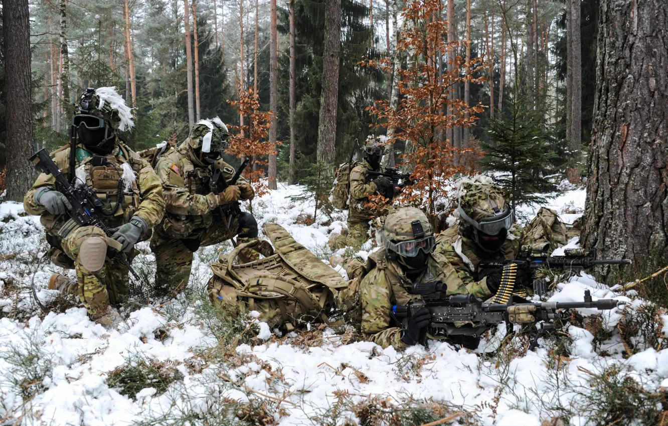 Photo wallpaper weapons, army, soldiers