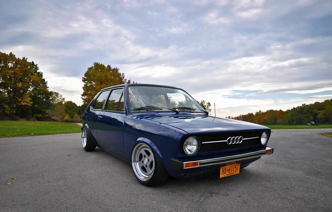 Photo wallpaper Audi, Audi, tuning, Classic, style, blue, tuning, low