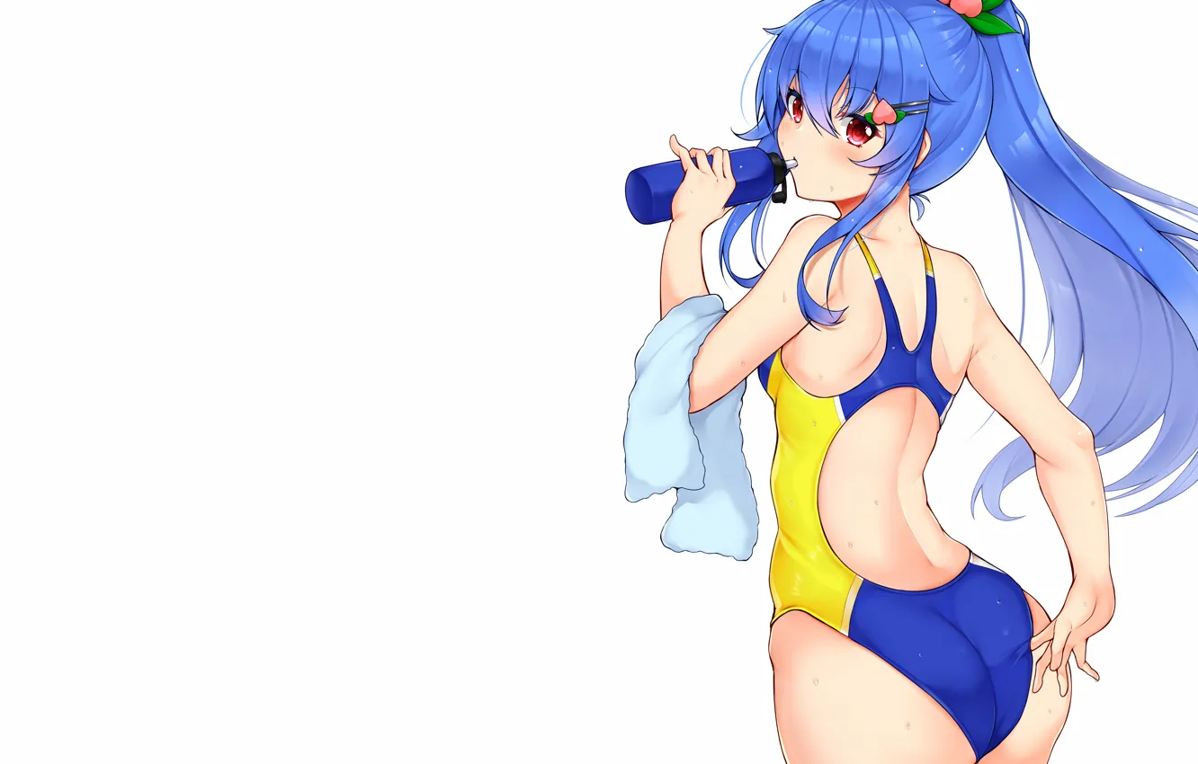 Photo wallpaper girl, sexy, ass, Hinanawi Tenshi, long hair, anime, beautiful, pretty