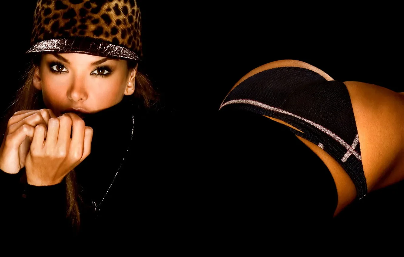 Photo wallpaper ass, eyes, look, Wallpaper, panties, alessandra, hat, ambrosio