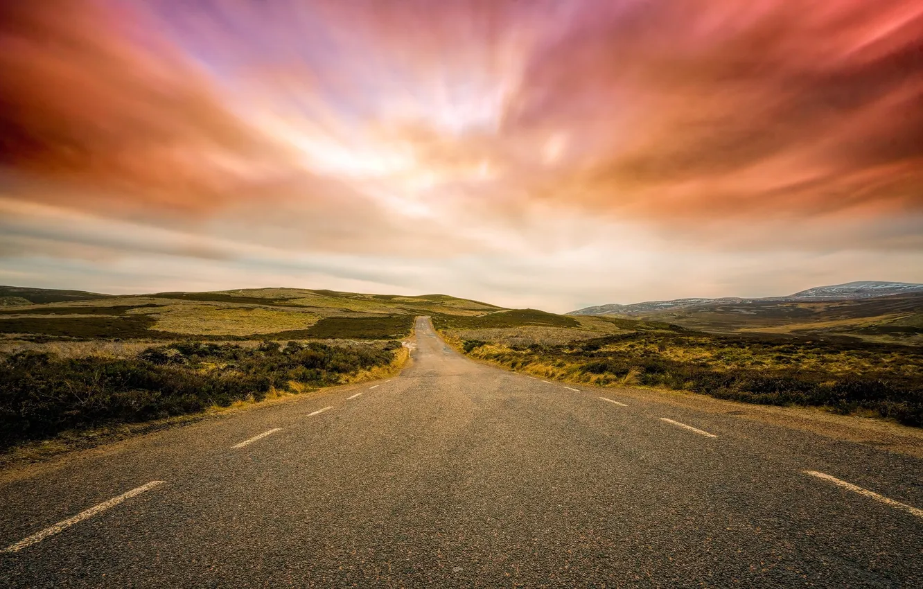 Photo wallpaper road, the sky, nature