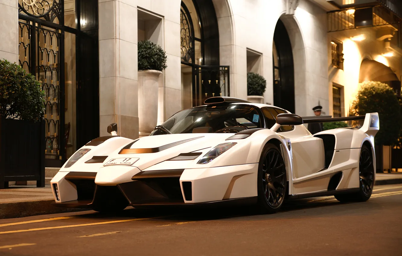 Photo wallpaper white, Ferrari, white, Ferrari, Gemballa, enzo, tuning, back