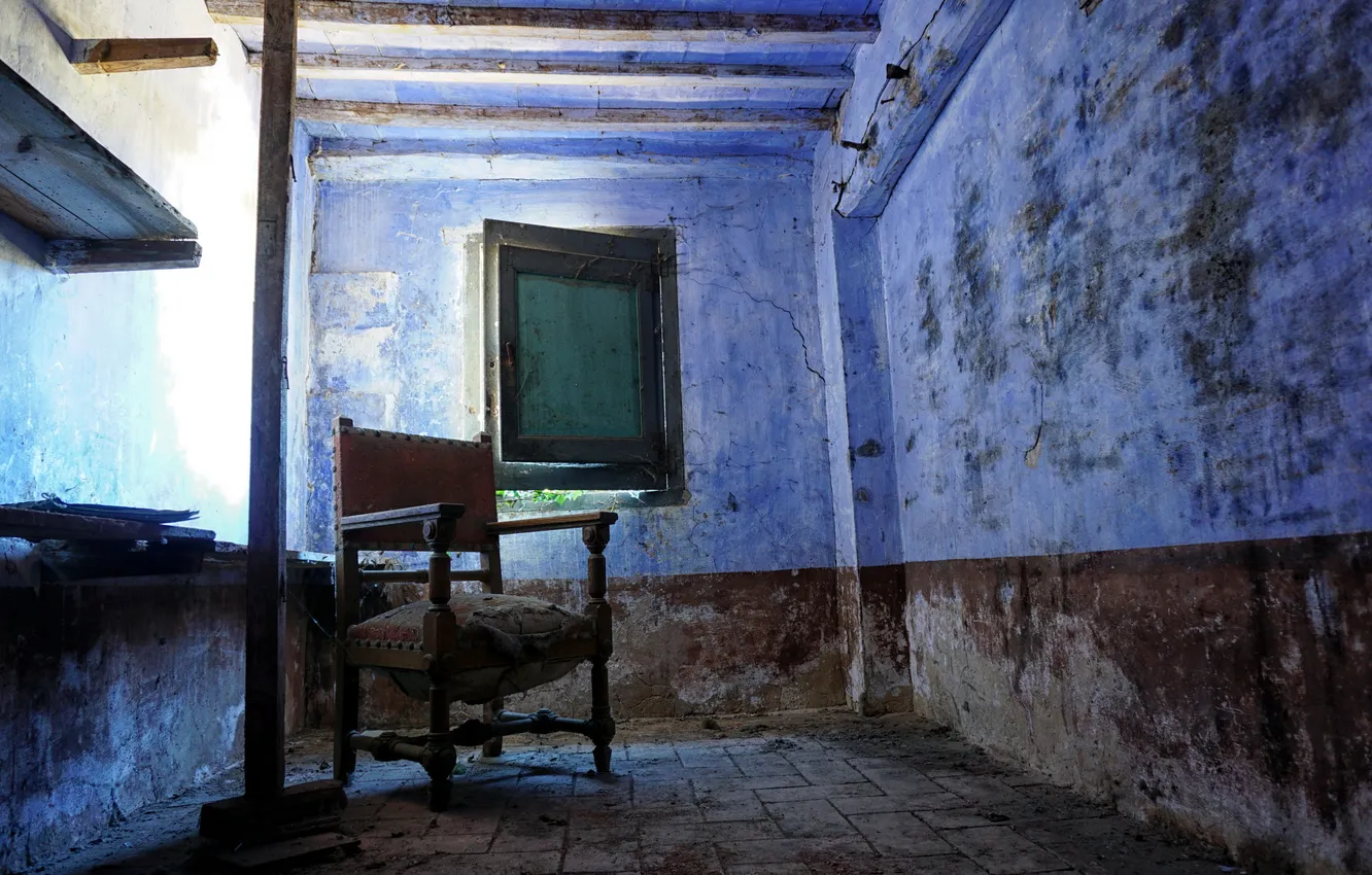 Photo wallpaper room, chair, window