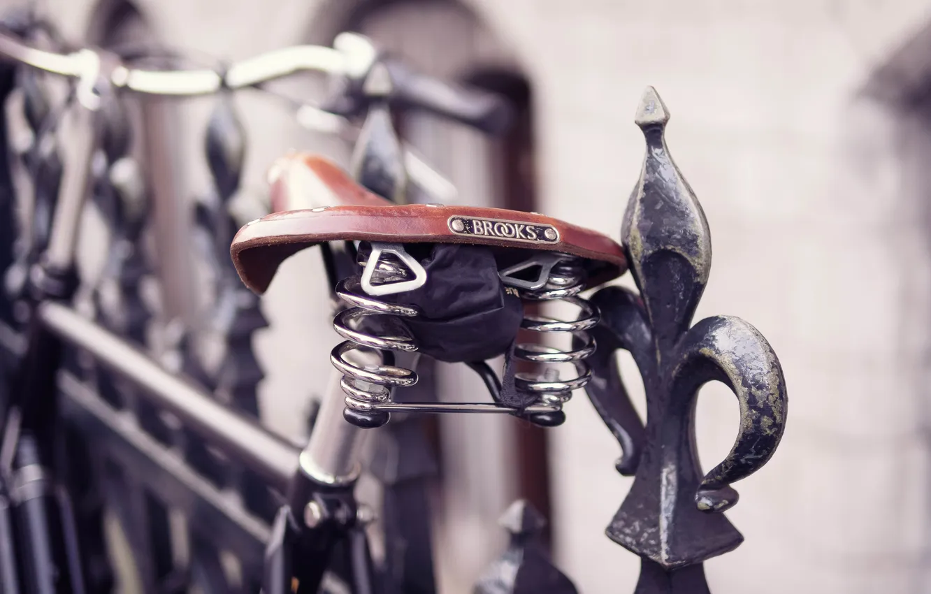 Photo wallpaper macro, bike, the fence, fence, seat, rods, saddle