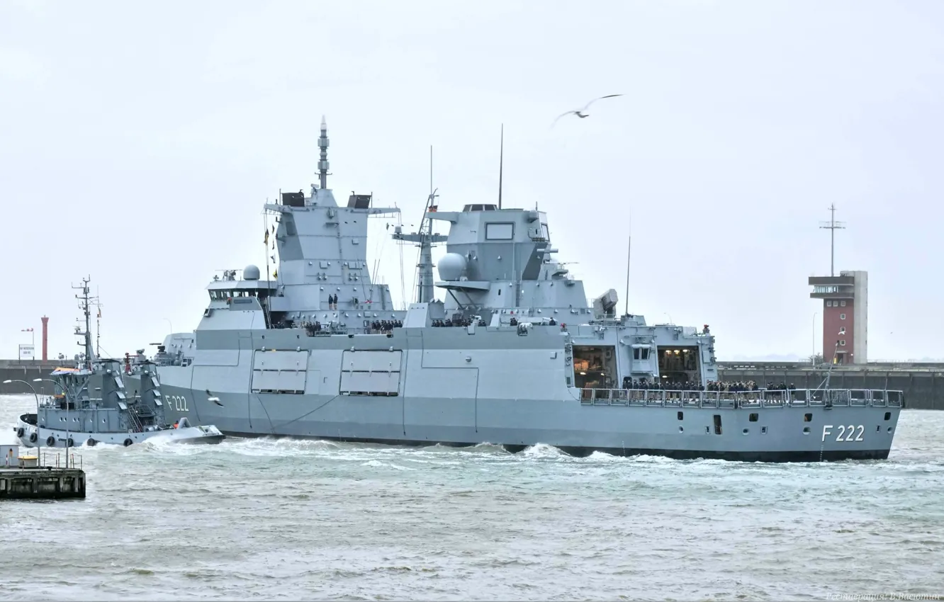 Photo wallpaper frigate, The German Navy, FGS Baden Wuerttemberg