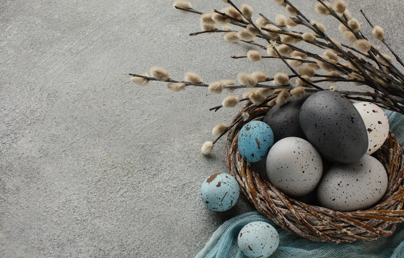 Photo wallpaper eggs, spring, colorful, Easter, Verba, spring, Easter, eggs