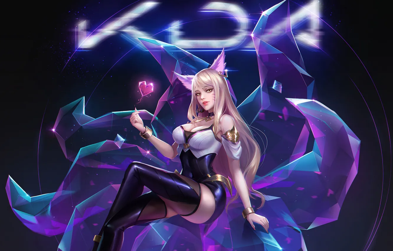 Photo wallpaper the game, Fox, game, beautiful girl, Akali, League of Legends, lol, attractive