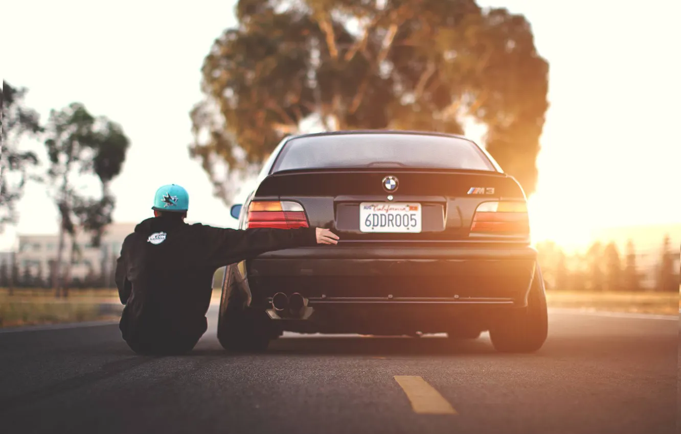 Photo wallpaper BMW, cap, guy, Coupe, E36