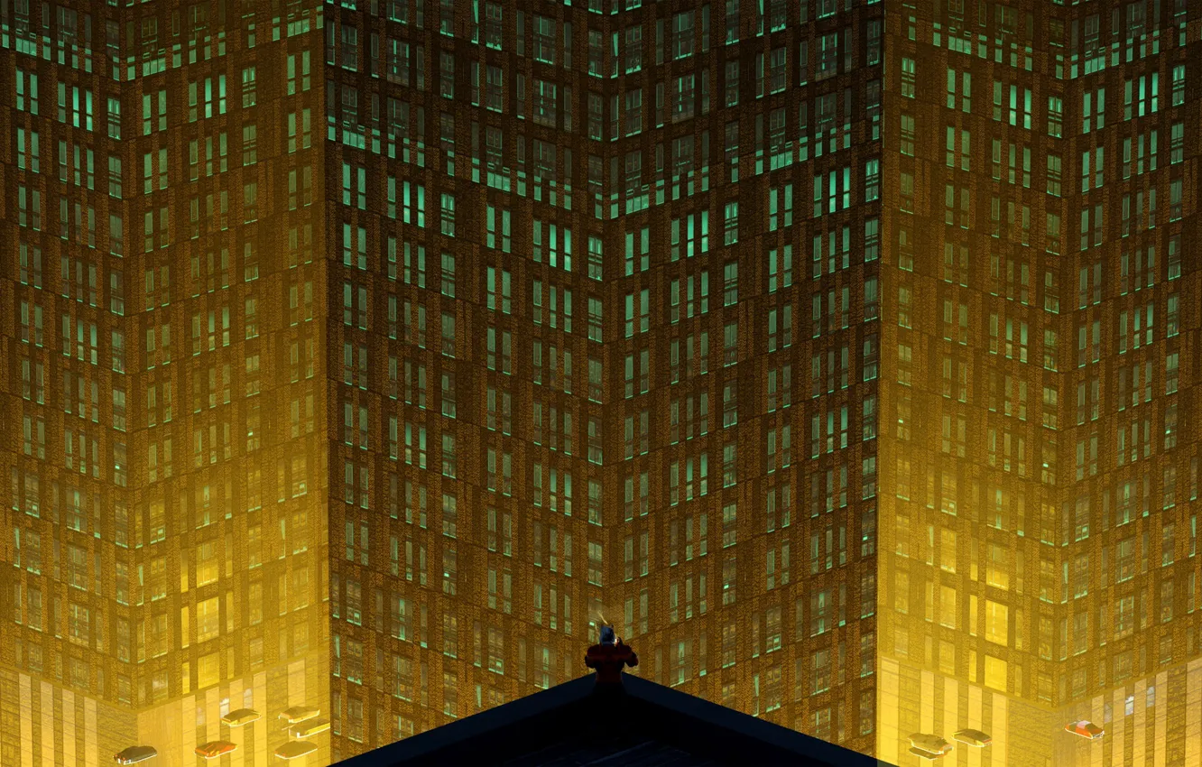Photo wallpaper People, Windows, Windows, The building, Roof, Architecture, Art, Art