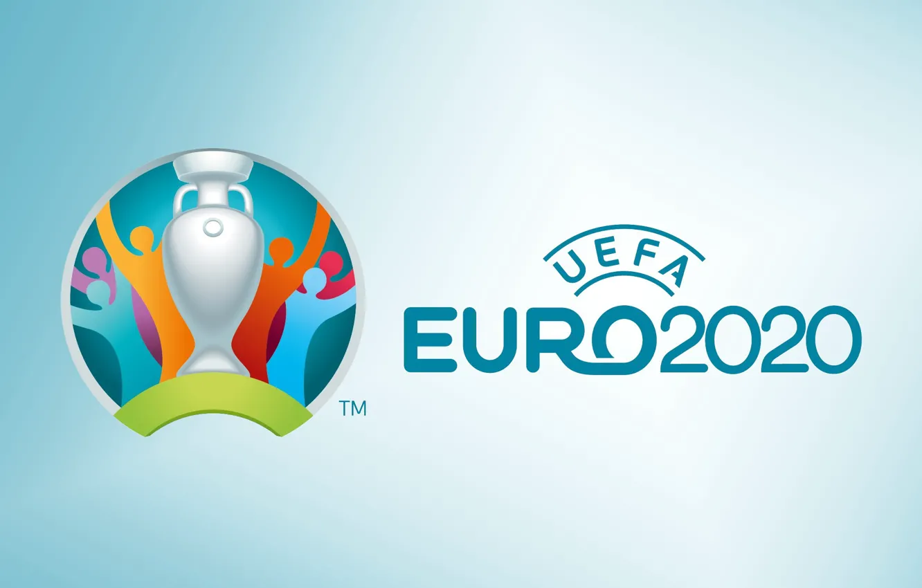 Photo wallpaper sport, logo, cup, soccer, Uefa, simple background, 2020, official logo
