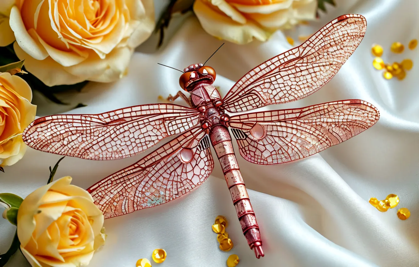 Photo wallpaper AI ART, dragonfly