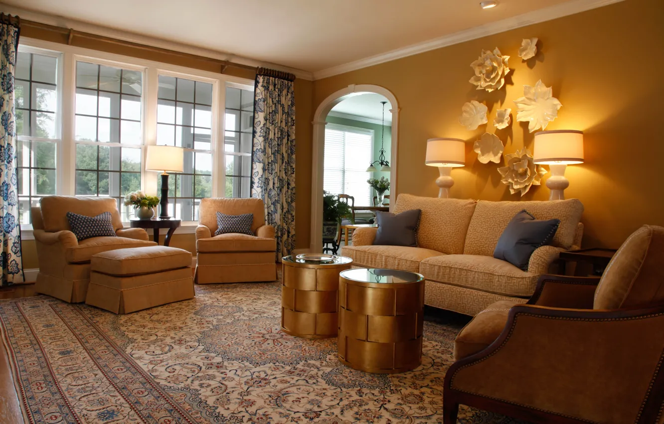 Photo wallpaper design, style, Villa, home, interior, living room