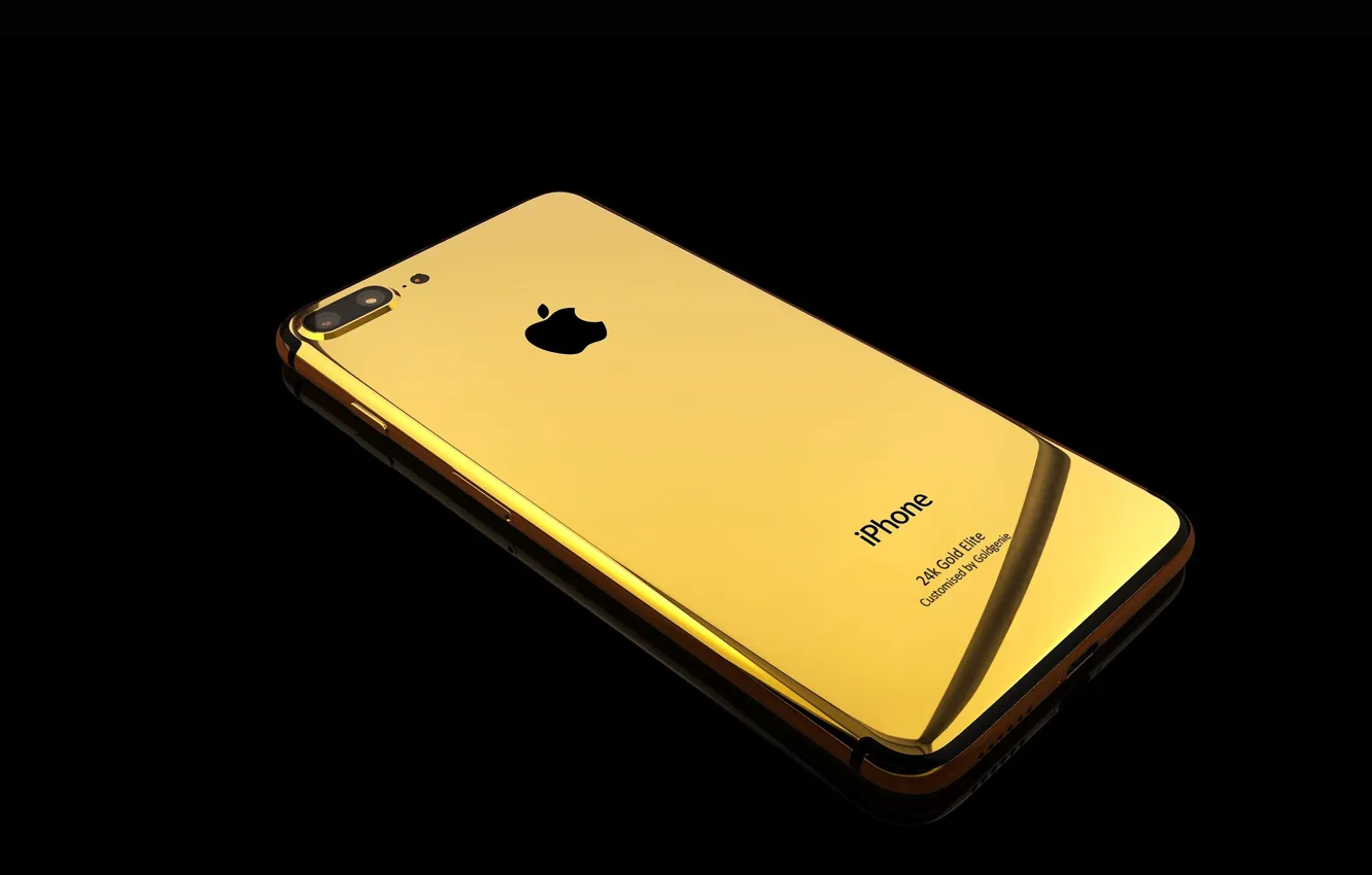 Photo wallpaper Apple, iPhone, gold, smartphone, iPhone 7, 24k Gold Elite, iPhone 7 gold